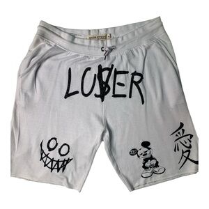 White Lover vs loser Graphic Men's Shorts Sz xl